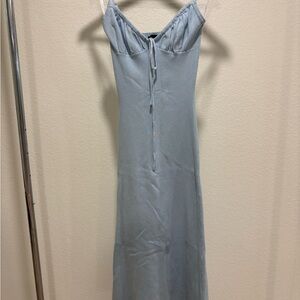 Lulus Light Blue Ribbed Bodycon Midi Dress